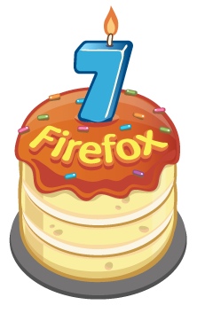 Firefox 7th birthday cake